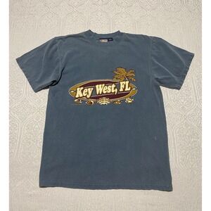 Vintage 2001 Key West FL Graphic T-Shirt Avanti Basic Blue Faded Mens Medium
